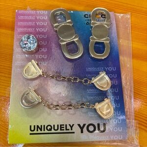 Crocs gold chain Rhinestone Bling Jibbitz Charms set Recollect Shoelery 5 Pack
